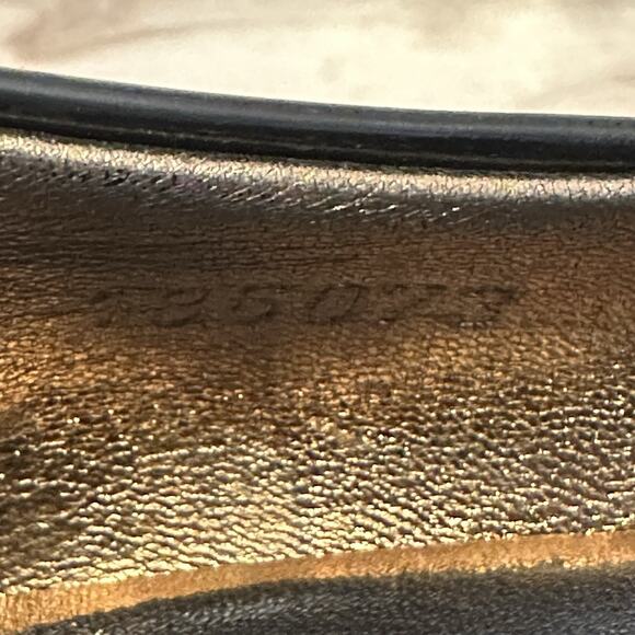 Gucci Heels Scar Pelle S Cuoio Nero Baby Lux 9B High Heel Platform Shoes - Picture 11 of 12